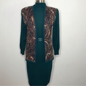 Vintage St. John Dress & Vest Set Santana Knit 6
